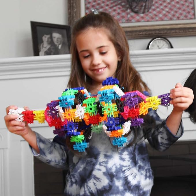 Mega Flexer Rainbow Colors. Building Blocks Kit for Kids Girls and Boys. Learn About Science and Engineering with This STEM STEAM Toy. Gift Option for Children