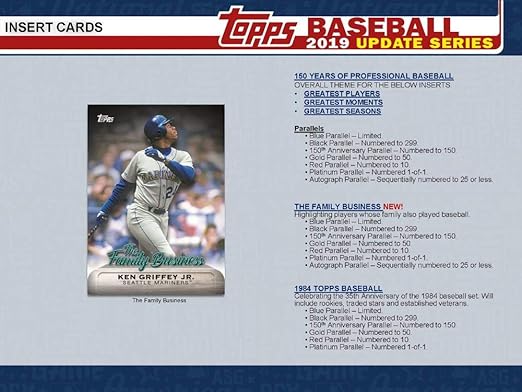 2019 Topps Update Baseball Hanger Box (67 Cards 2 Perennial All-stars)