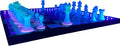 Dam Merch's LED Illuminated Glow in The Dark Chess Set - Made in USA (Standard Rainbow + Blue)