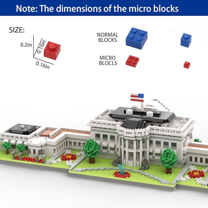 SEMKY Micro Mini Blocks White House Famous Landmark Model Set(3000Pieces) -Building and Architecture Toys Gifts for Kid and Adult