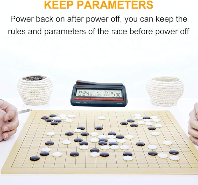 Chess Clock Advanced Digital Chess &amp Game Timer ABS Digital Display Professional International Chess Clock - Blue