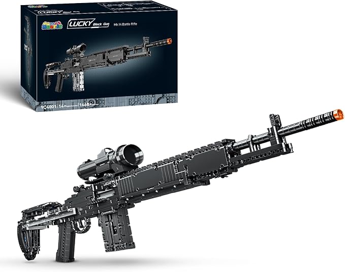 1:1 MK14 Building Blocks Sets - 1468 PCS Model Collection Toy Building Bricks Set Shootable - Simulation Militarily Toy Lovers for Kids and Adults Gift