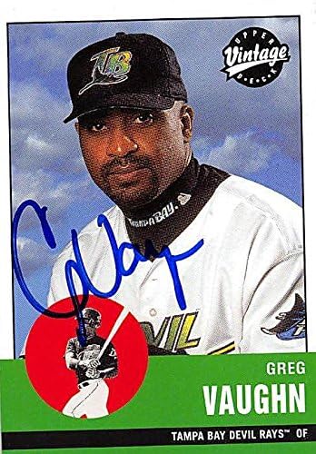Autograph Warehouse 247725 Greg Vaughn Autographed Baseball Card - Tampa Rays 2001 Upper Deck Vintage - No. 35