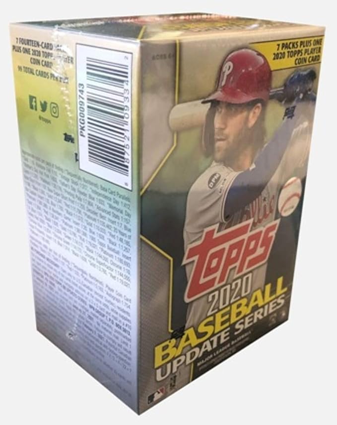 2020 Topps Traded and Update Series Baseball Unopened Blaster Box of Packs with 99 Cards including One EXCLUSIVE Coin Card and Possible Rookies Autographs and Jersey Cards