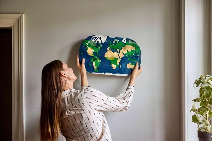 Lego Family Holiday Memories Adult and Teenage Building Kit World Map for Crafts Photo Holder Home Accessory Cute Family Activity Gift for Travelers Him and Her 41838