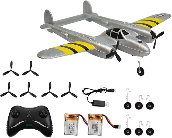 RC Plane Remote Control Airplane RTF 2.4GHz 2CH Radio Control P38 Lighting Aircraft for Beginner