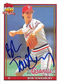 Sports Memorabilia Autograph Warehouse 246118 Bob Tewksbury Autographed Baseball Card - St Louis Cardinals 1991 Topps - No. 88