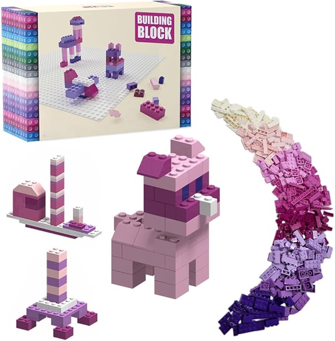 1200 Pieces Building Bricks Play Set Colors Mixed Shapes Classic Colors Bulk Building Blocks Generic Brick Building Parts for Boys and Girls