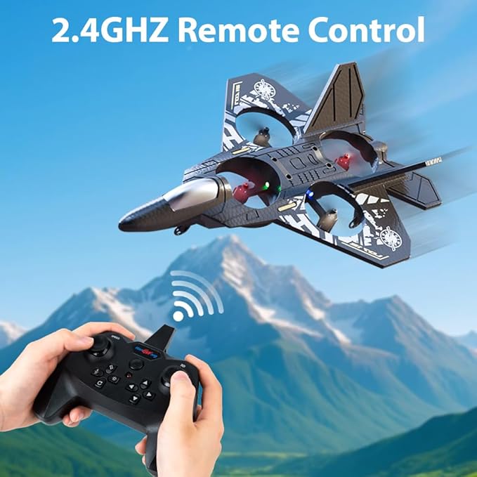 Remote Control Airplane for Kids Boys Beginners 8-12 RC Plane with Light 360° Flip Fighter Jet Toys Stunt Roll Airplane Toy Gifts for Kids Boys Girls 8-16 Drone for Adults