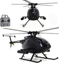 Large 335mm MD500 C189 Brushless Remote Control Helicopter Add Optical Flow Positioning RC Heli Aircraft 1/28 Scale Full-Function Excellent Control Aerobatics System US Military RTF Black 1-Battery