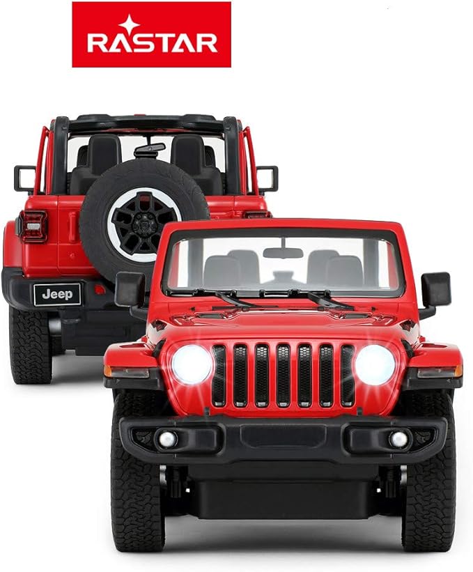 RASTAR Off-Road Remote Control Car 1:14 Jeep Wrangler JL RC Off-Road Racing Vehicle Toy Car for Kids Adults Spring Suspension/Door Open 2.4Ghz RED