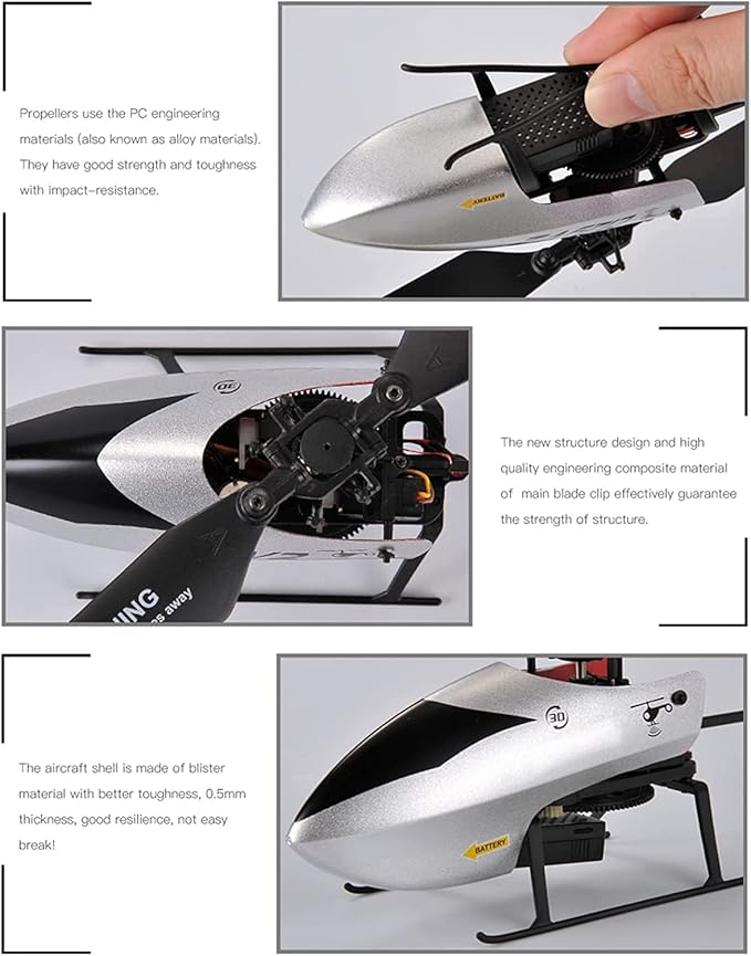 GoolRC C129 V2 RC Helicopter 4 Channel Remote Control Helicopter with 6-Axis Gyro 2.4GHz RC Aircraft with 3D Flips Altitude Hold One Key Take Off/Landing and 3 Batteries for Adults and Beginners
