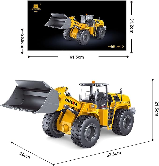TOUCAN RC HOBBY US in Stock 1/14 HUINA Toys 2.4G 10CH Radio Controlled Loader 1583 Electric Lifting System Lights Sound RC Construction Vehicles Assembled for Adult