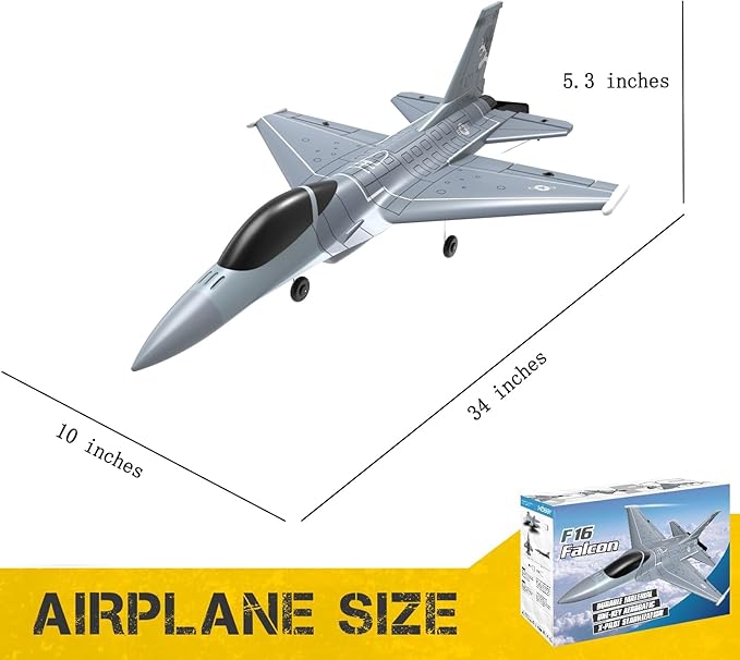 RC Plane 4 Channel RC Airplane 2.4Ghz RC Jet Ready to Fly F-16 Fighter Falcon Remote Control Airplane for Adults with X-Pilot Stabilizer System &amp One Key Aerobatic Best Gift for RC Hobbyist