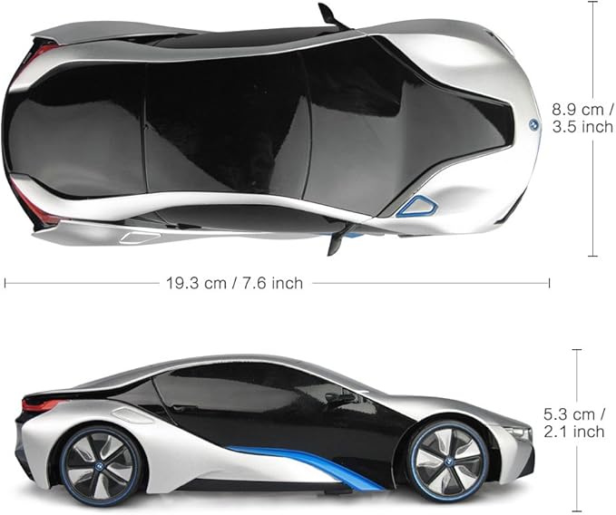 RASTAR BMW i8 RC Car BMW i8 1/24 Remote Control Car BMW Toy Car - Silver