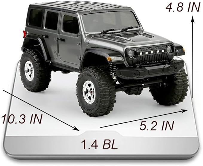 YIKESHU RC Rock Crawler RC Truck 4x4 RC Car Off Road 1/18 Scale Remote Control Truck Realistic 3 Speed Proportional Steering 370 Brushed Motor Upgrade Chassis Led Light Hobby Toy for Adult
