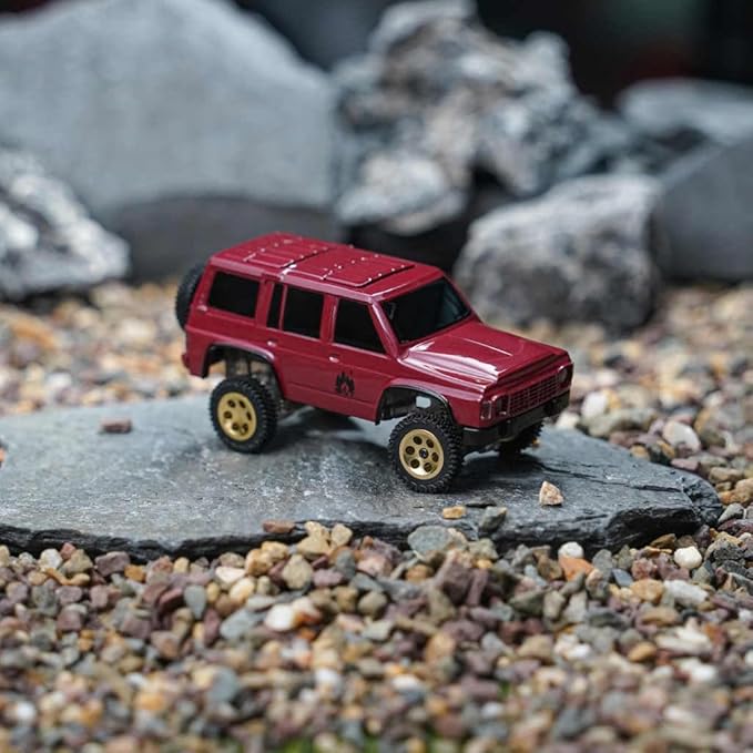 OY41-Y60 RC Rock Crawler 1/64 Scale 2.4G Full Proportional RC Electric Mini Crawler Model 15KM/H High Speed with Independent Suspension Gift for Adults - Red