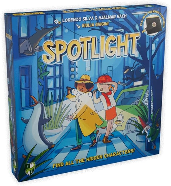 Spotlight - Family Board Game Find Hidden Pictures with Your Magic Flashlight Co-Op &amp Competitive Ages 6+ 1-5 Players 15 Min