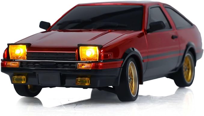 US in Stock 1/18 RC Drift Racing Car Rwd LDRC LD1801 Wireless Control Vehicle Gyroscope Light System Motor Servo ESC Hobby Model for Ages 14+(Red with Gyro)
