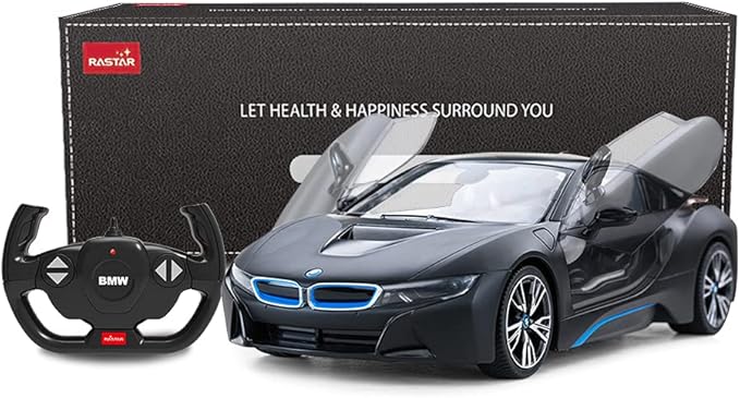 RASTAR Remote Control Car 1:14 BMW i8 Radio Remote Control Racing RC Toy Car Model Vehicle Open Doors by RC MattBlack