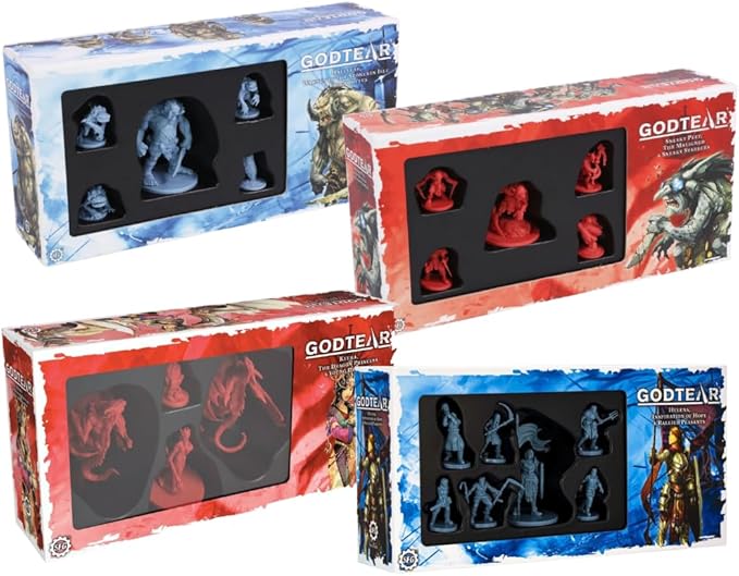 SFG Steamforged Games Godtear The Board Game Bundle: Halftusk Sneaky PEET Helena and Keera Expansion (4 Items)
