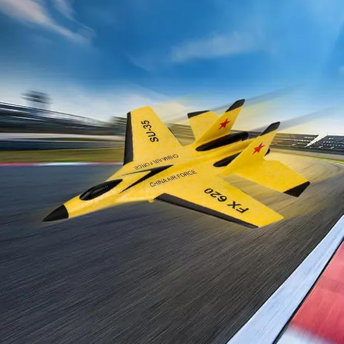 2026 New Remote Control Airplane Gravity Glider Foam RC Fighter 360° Remote Control Glider Airplanes with Lights Airplane Model (Red)