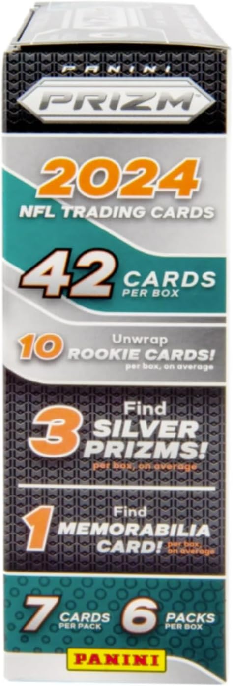 2024 Prizm Football Mega Box (Neon Green Pulsar) (42 Cards) (Look for Williams Daniels Maye Nix Penix McCarthy Rookies!)