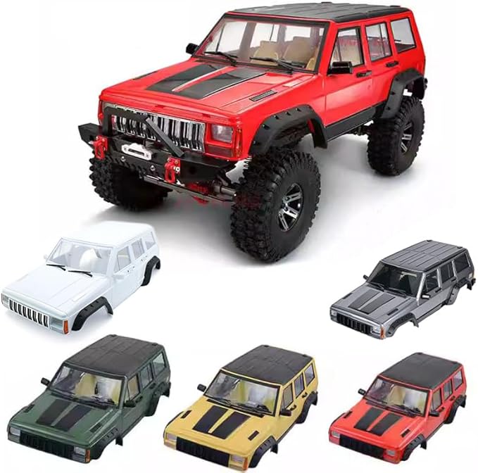 RC Car Hard Body Shell Kit313mm Wheelbase Cherokee Body Car Shell for 1/10 RC Crawler Axial SCX10 &amp SCX10 II 90046 90047 TRX4 Kit (Yellow)