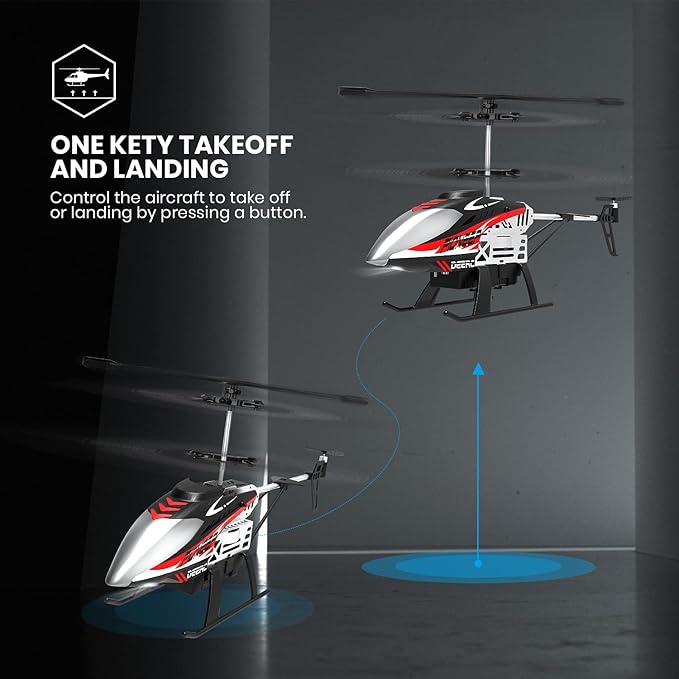 DEERC DE52 Remote Control HelicopterAltitude Hold RC Helicopters with Storage Case Extra Shell2.4GHz Aircraft Indoor Flying Toy with High&ampLow Speed Mode2 Modular Battery for 24 Min Play Boys Gi