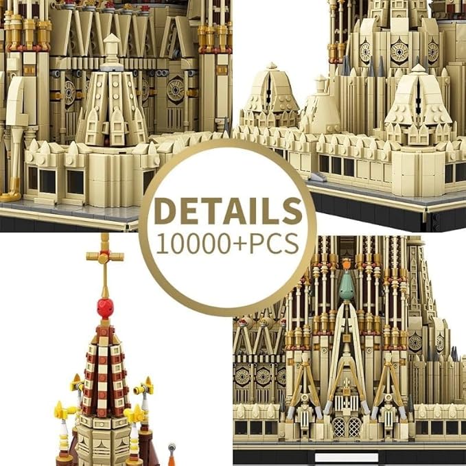 Sagrada Familia Cathedral Spain Architecture Building SetSpain Landmarks Castle Church MOC Modular City Building House Model Large Kit for Adults Collection（10045 PCS）