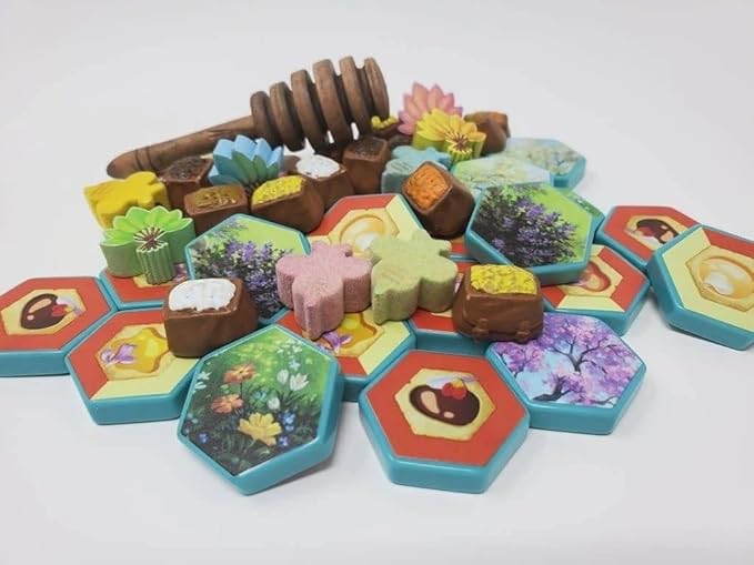 Honey Buzz Deluxe Component Pack – Premium Upgrade Kit for Honey Buzz Board Game | Enhanced Tokens Components &amp Table Presence (Ages 10+ 1–4 Players 45–90 Minutes)
