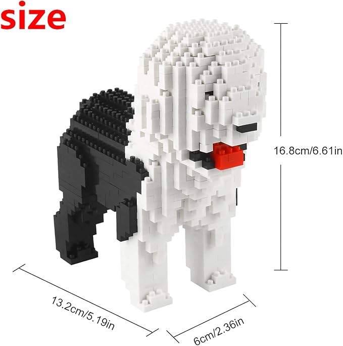 Larcele Micro Dog Building Blocks Pet Mini Building Toy Bricks950 Pieces KLJM-02 (Old English Sheepdog)