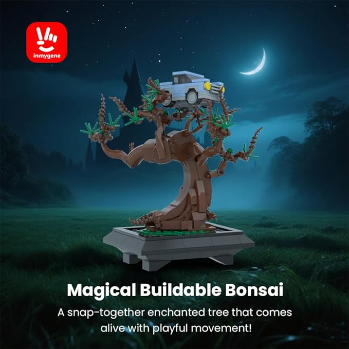 Willow Tree Bonsai Building Set A Display Stand for Lego Harry Potter Ford Anglia 76424 Magical Tree with Mini Car for Adults and Kids Versatile Toy Building Set for Home Decor