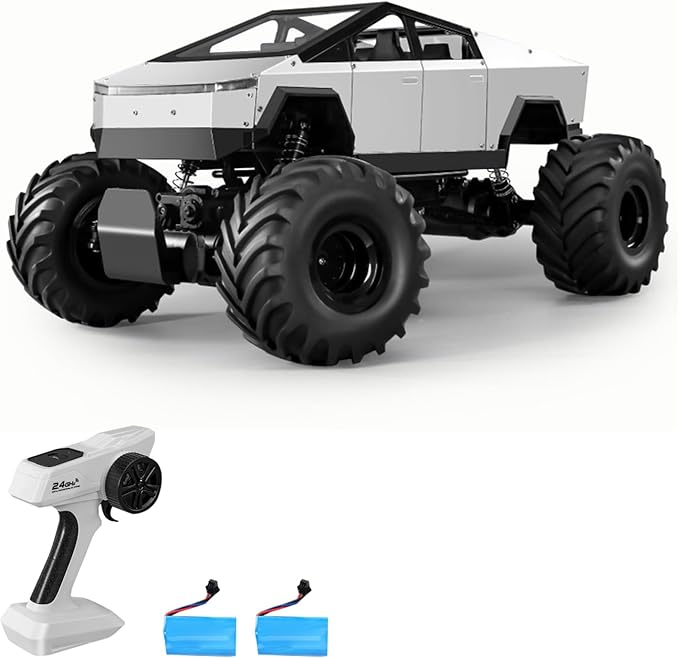 GoolRC 1:8 Scale Large Remote Control Car RC Cars with Metal Shell 2.4GHz 4WD RC Truck with Headlights All Terrain Off Road Monster Truck with 2 Batteries for Adults
