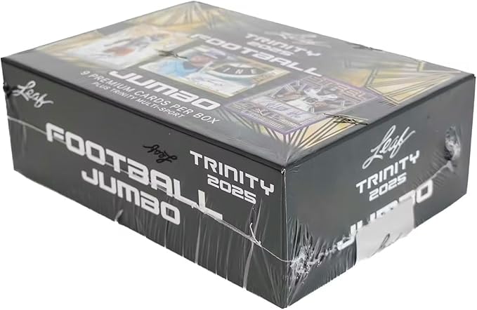 2025 Leaf Trinity Football Jumbo Trading Card Box (Trinity Multi-Sport Cards Featuring Names Like: Lionel Messi Ken Griffey Jr. Giannis Antetokounmpo and Many More.)