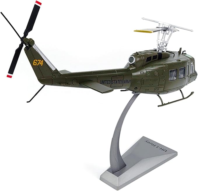 Alloy US Army UH-1 Iroquois Huey Helicopter Model 1:48 Model Simulation Science Exhibition