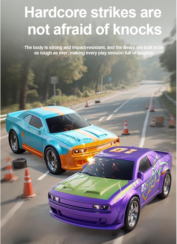 RC Alloy Racing Car 1/43 Scale 2.4G 5CH Mini Drift Car with ulti-Light System Dual-Speed Modes APP Control