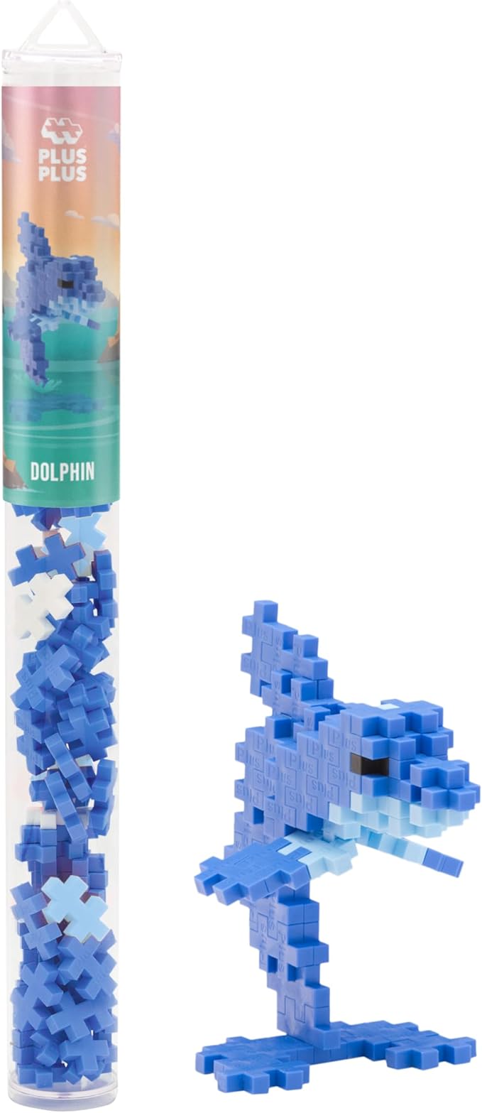 PLUS PLUS Building Block Playset Kit Themed Figures 3D Puzzle Fun Stem Toys for Kids 350 Mini Interlocking Pieces - 5 Tube Bundle Ocean