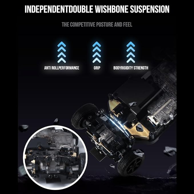 Mini RC Car with HD FPV Camera 1:43 Scale RC Drift Car for 25+ Mins Play 2.4GHz FPV Rc Car with LED Ambient Lights &amp Gyro Mini Racing Toys for Adults (RTR Standard Version/Cyan-Orange)