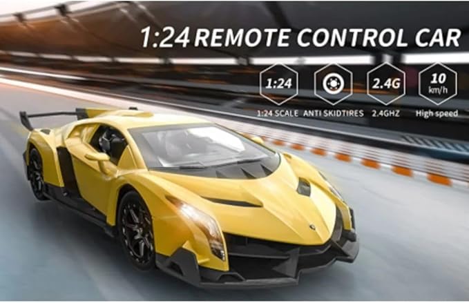 Braha Lamborghini RC Car Yellow 1:24 Scale Age 6+