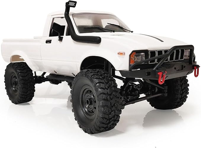 C24-1 RC Crawler Offroad RC Truck 4x4 Remote Control Rock Crawler Pickup Trucks with Led Light 2.4 Ghz 1/16 Scale All Terrain Car Brushed RTR Pickup for Adults (2 Batteries)