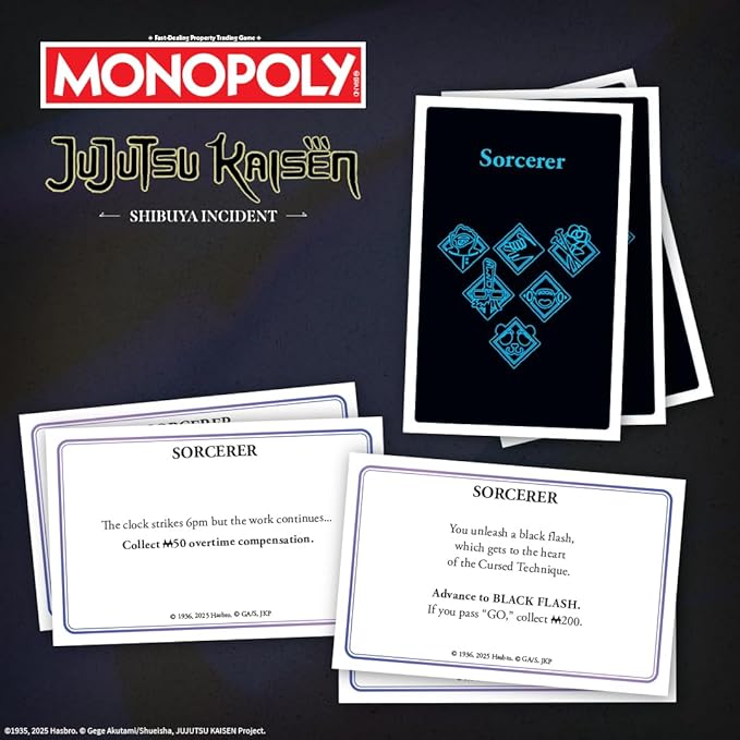 MONOPOLY: Jujutsu Kaisen Edition Board Game Buy Sell Trade Locations from the Shibuya Incident Arc Featuring 6 Custom Tokens: Yuji Itadori Panda Satoru Gojo &amp More Officially Licensed Collect