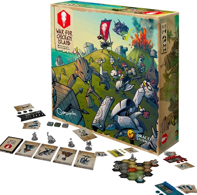 War for Chicken Island (2nd Edition) – Miniatures Skirmish Strategy Board Game for Adults Family and Friends Competitive Tabletop Game with No Player Elimination Ages 14+ 1–4 Players