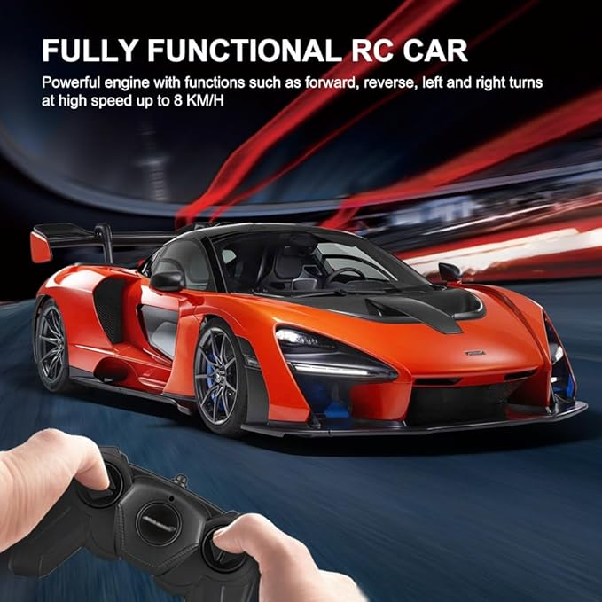 1:24 Scale Remote Control Car for McLaren Senna 2.4GHz Model RC Cars Electric Sport Racing Hobby Vehicle Gift for Adults Kids Boys Girls - Orange