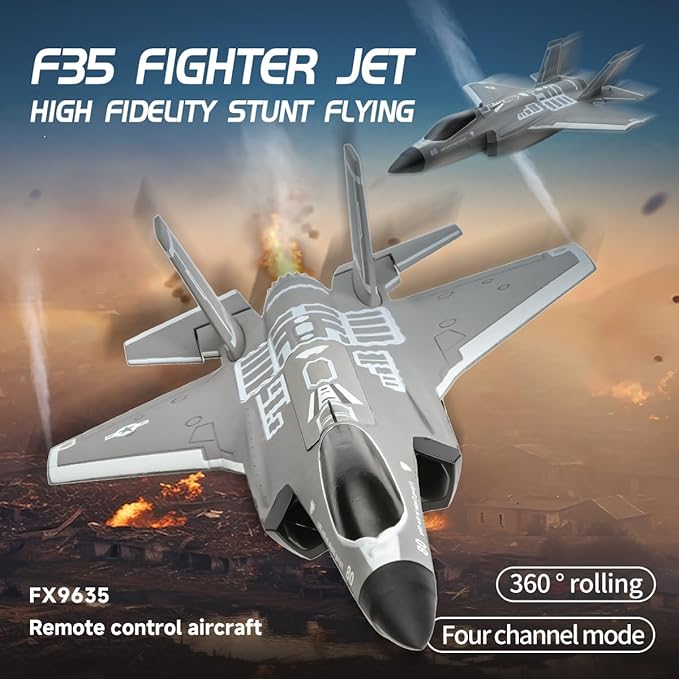 F35 Brushless 4-Channel Ducted Fan RC Plane Electric Airplane Model with 3D/6G Mode Switch EPP Impact-Resistant Material 6-Axis Gyro Stabilization 200m Flight Distance 8-10 Mins Flight Time