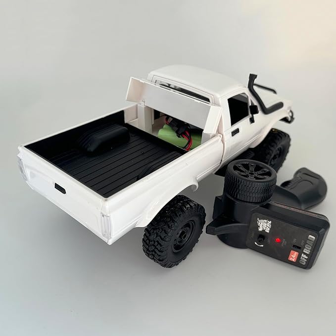 WPL C24-1 RC Rock Crawler RC Truck 4x4 1/16 Scale RC Crawler Off Road Remote Control Pickup 2.4G All Terrain RTR with Proportional Throttle Steering Led Light Adult