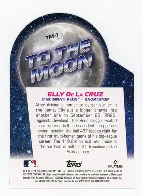 2024 Topps Big League To the Moon Die-Cuts #TM-1 Elly De La Cruz Reds Baseball Card - Sportscard Superstore