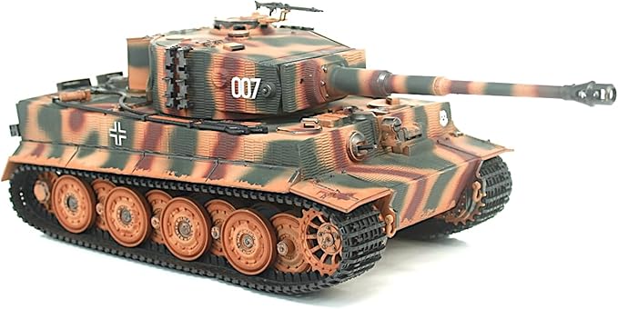 POCO DIVO German Tiger I Heavy Tank 1/24 Infrared IR Combat Panzer RTR 2.4Ghz RC Armored Vehicle Taigen 3841-11-L-C Late Version Airbrush Paint Sound Light Recoil WWII Military Model Camouflage