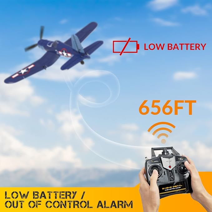 2023 New Upgrade F4U Corsair RC Plane 4 Channel RTF Remote Controlled Aircraft RC Airplane for Beginners Adult with Xpilot Stabilization System &amp One Key Aerobatic