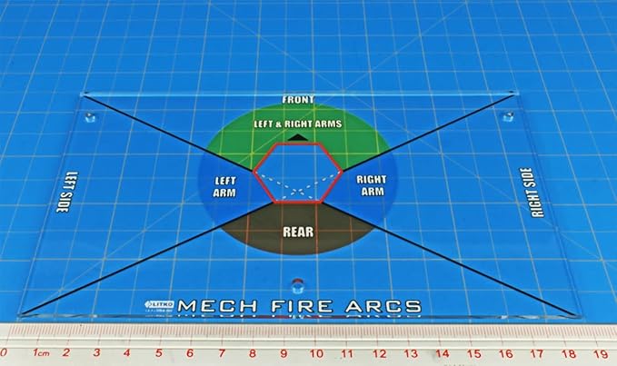 LITKO Fire Template Compatible with BattleTech (Mech Fire Arc Template)